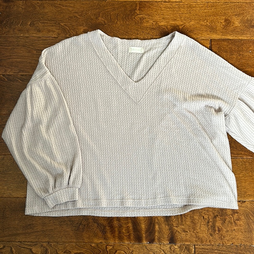 altar’d state | Dreamin' In Thermal Brushed Balloon Sleeve Top